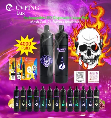 Nicotina de 4000 colores de los soplos LED Vape Pen Mesh Coil Light Up 13